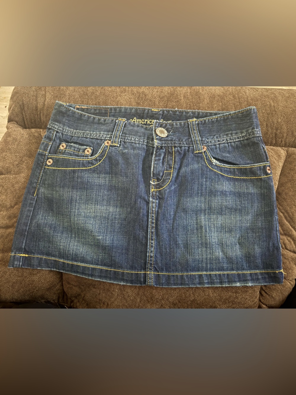 Vintage American Eagle Outfitters Dark Blue Denim Mini Skirt